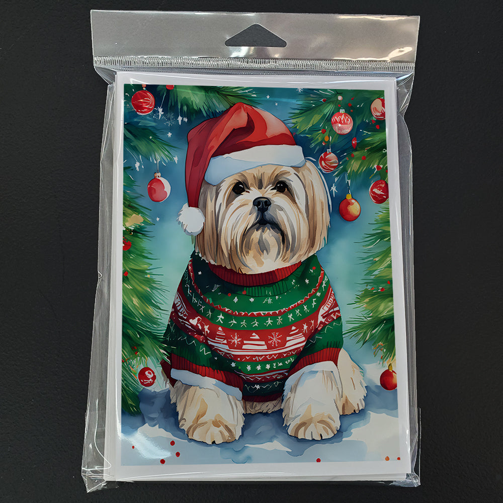 Lhasa Apso Christmas Greeting Cards Pack of 8