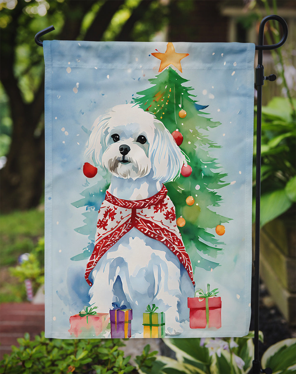 Maltese Christmas Garden Flag