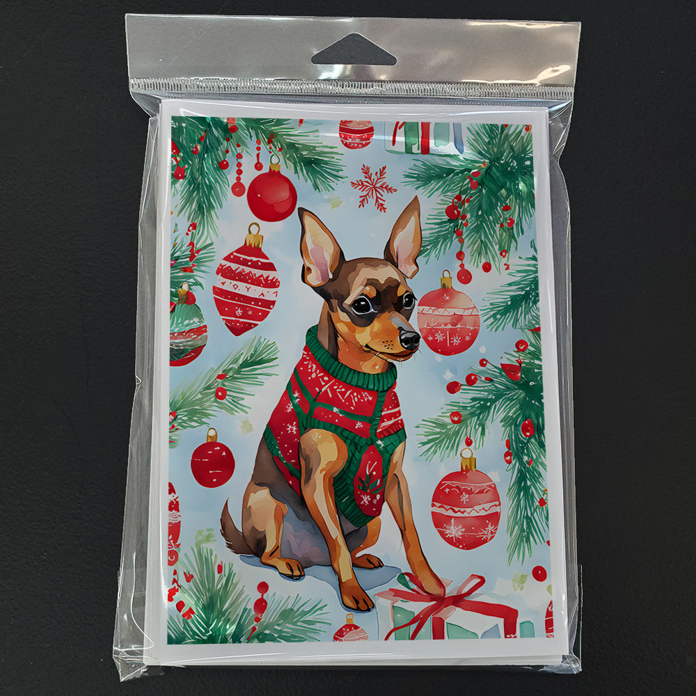 Miniature Pinscher Christmas Greeting Cards Pack of 8
