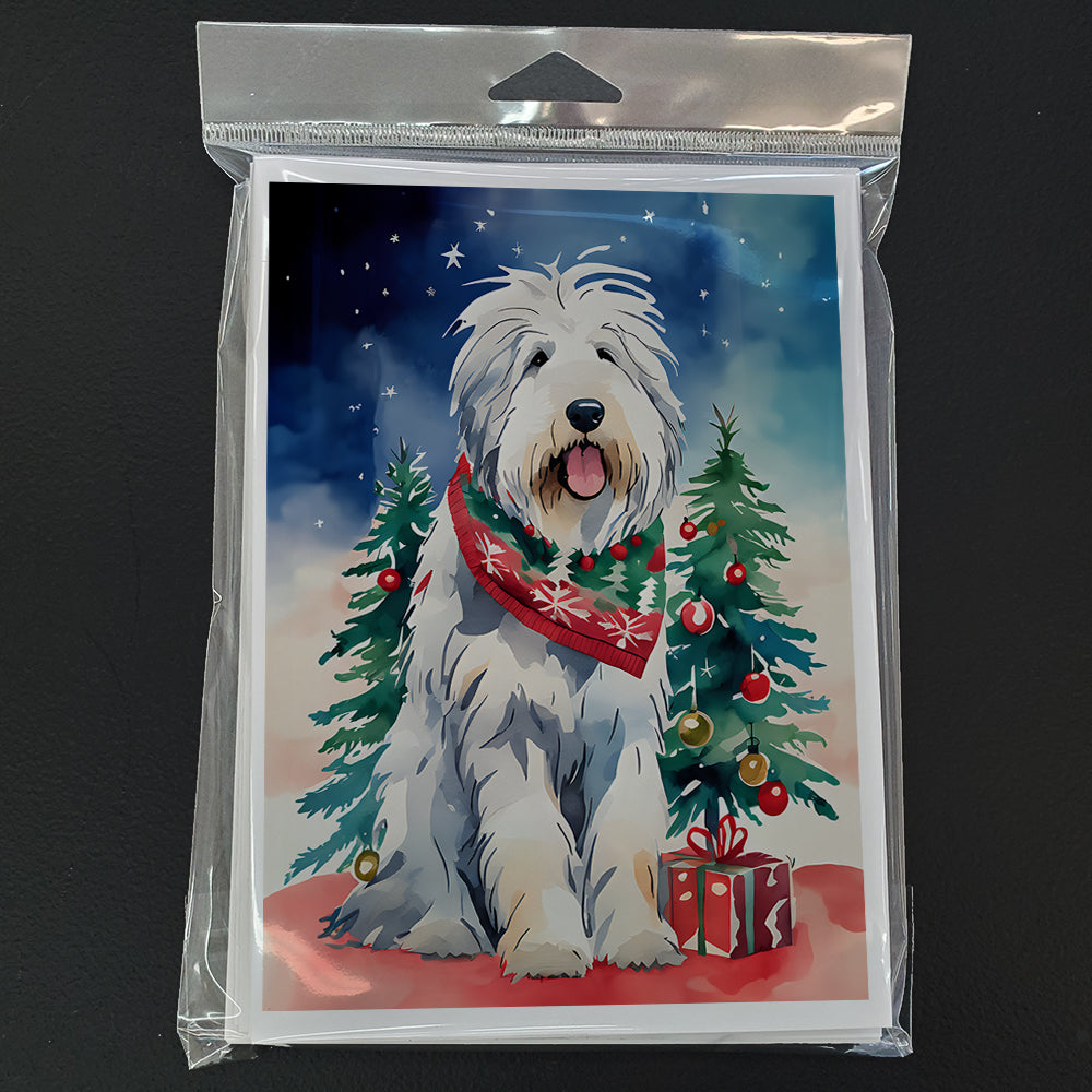 Old English Sheepdog Christmas Greeting Cards Pack of 8
