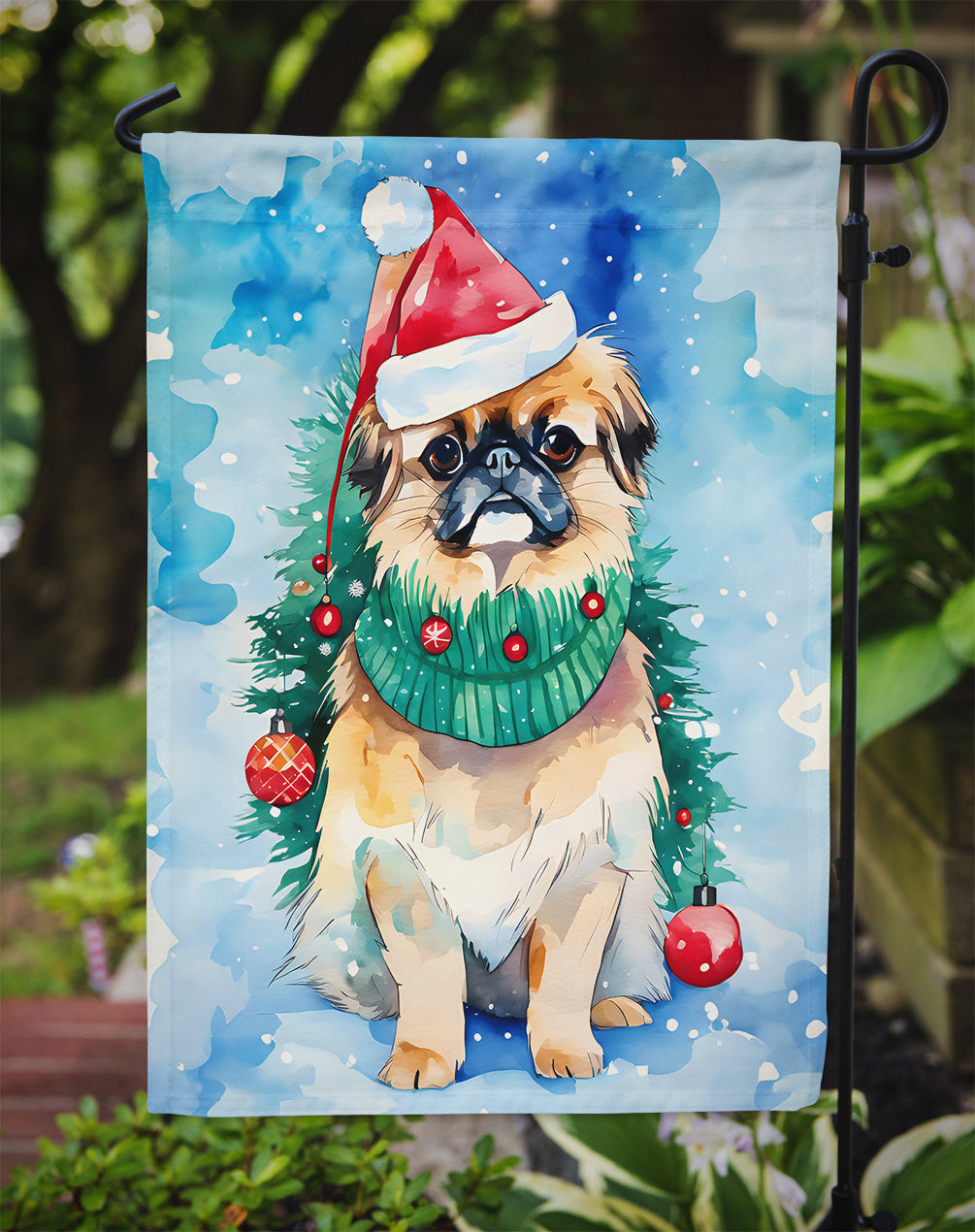 Pekingese Christmas Garden Flag