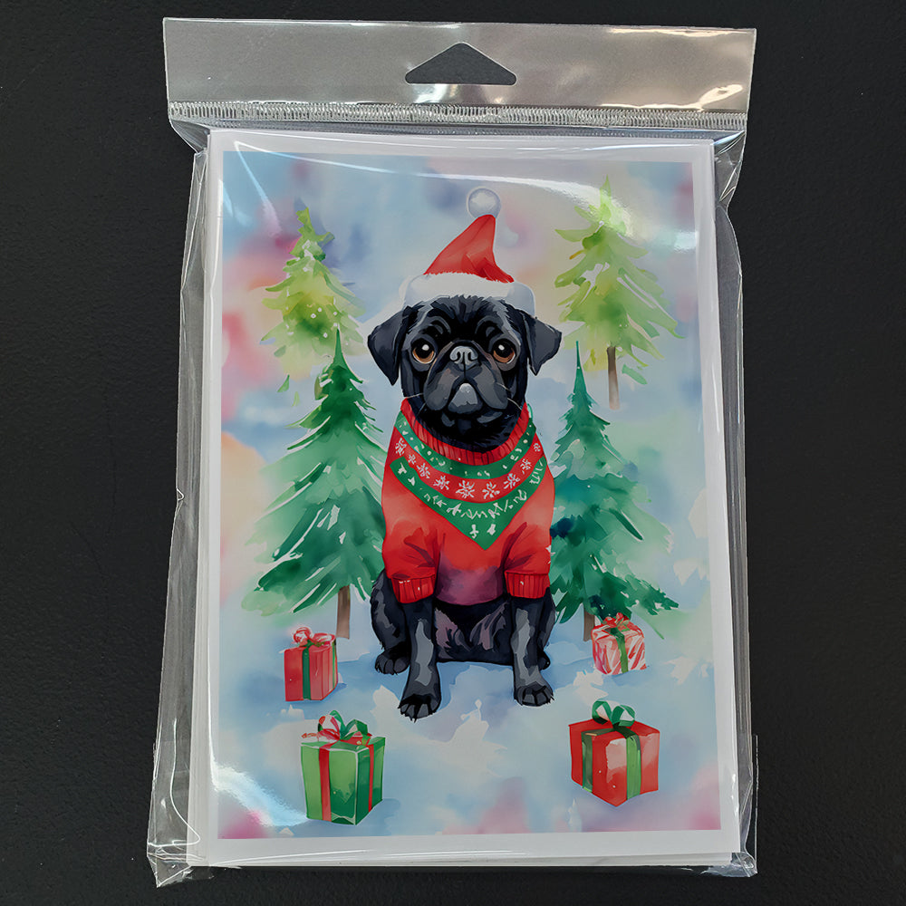 Pug Christmas Greeting Cards Pack of 8