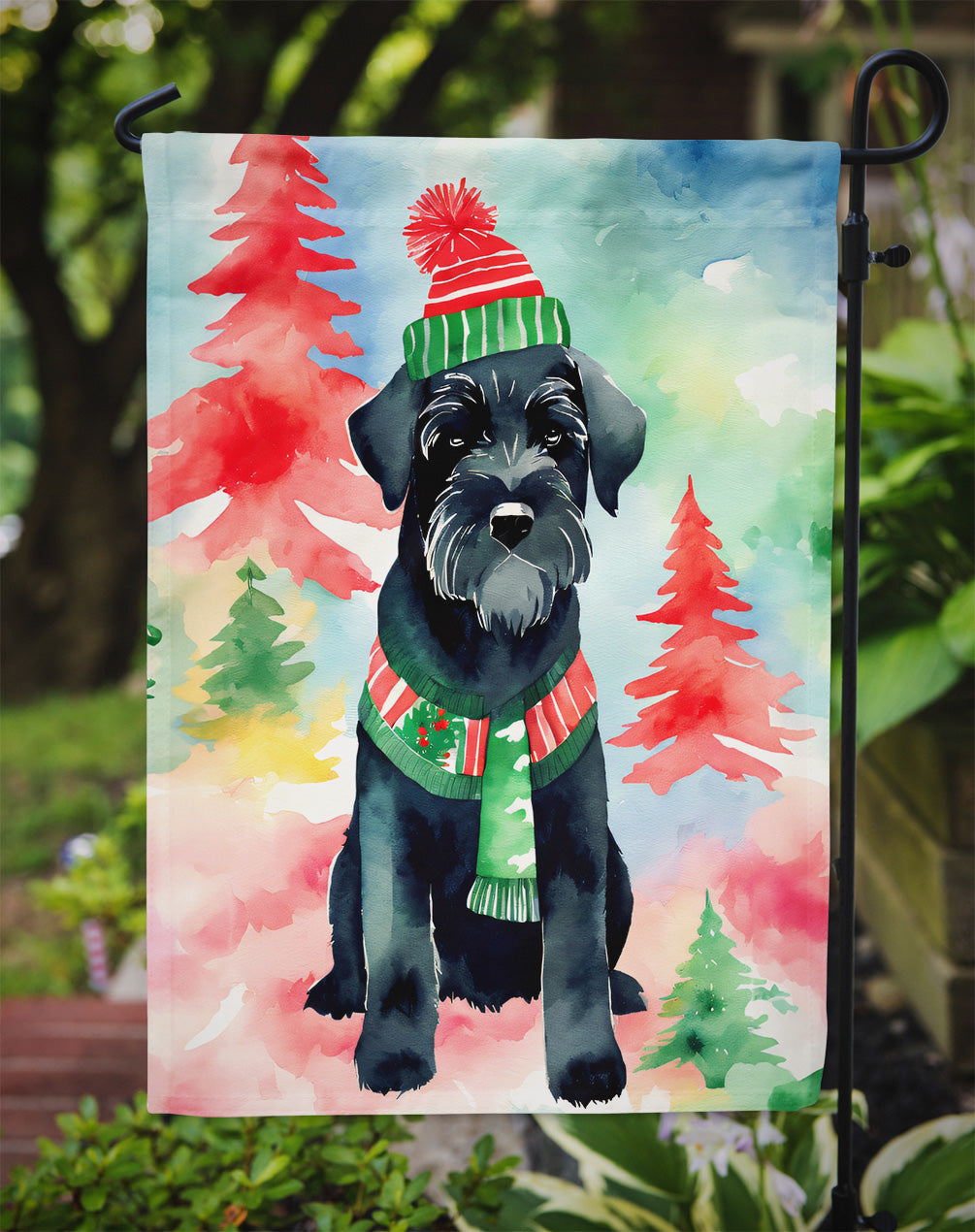 Schnauzer Christmas Garden Flag
