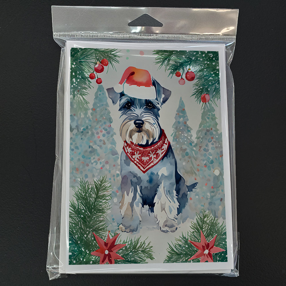Schnauzer Christmas Greeting Cards Pack of 8