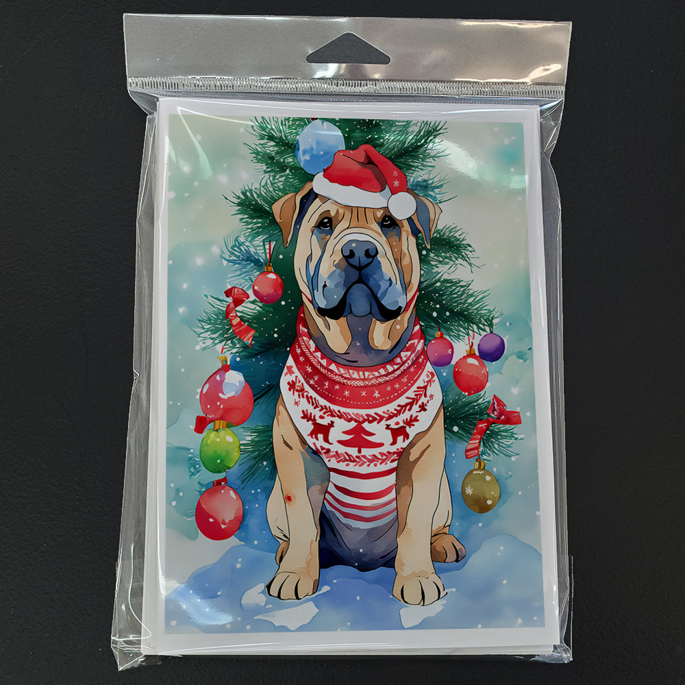 Shar Pei Christmas Greeting Cards Pack of 8