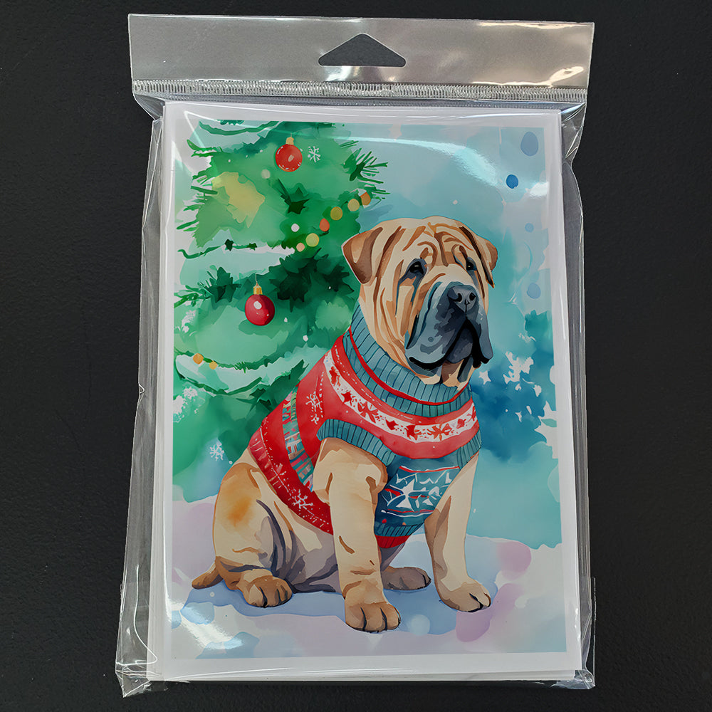 Shar Pei Christmas Greeting Cards Pack of 8