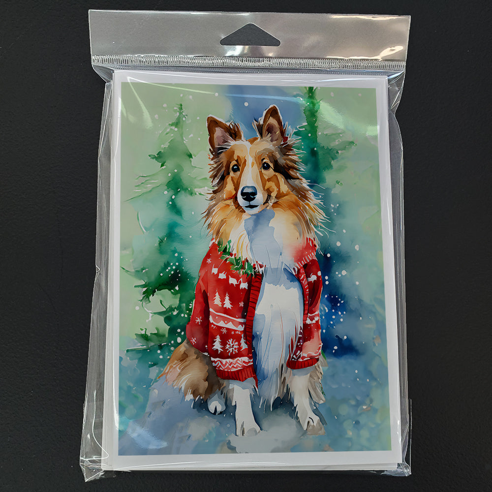 Sheltie Christmas Greeting Cards Pack of 8