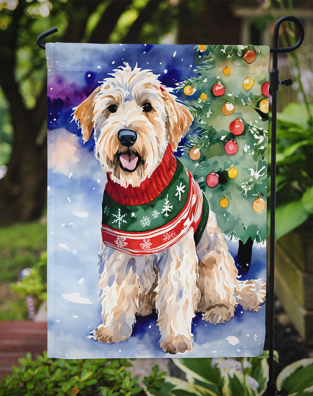 Wheaten Terrier Christmas Garden Flag