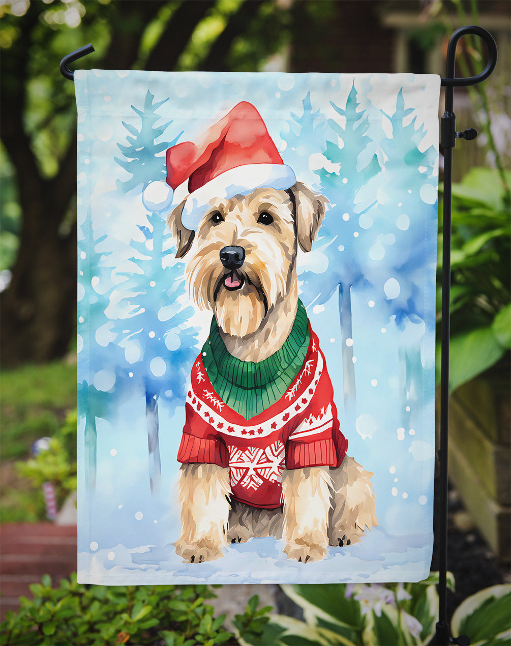 Wheaten Terrier Christmas Garden Flag