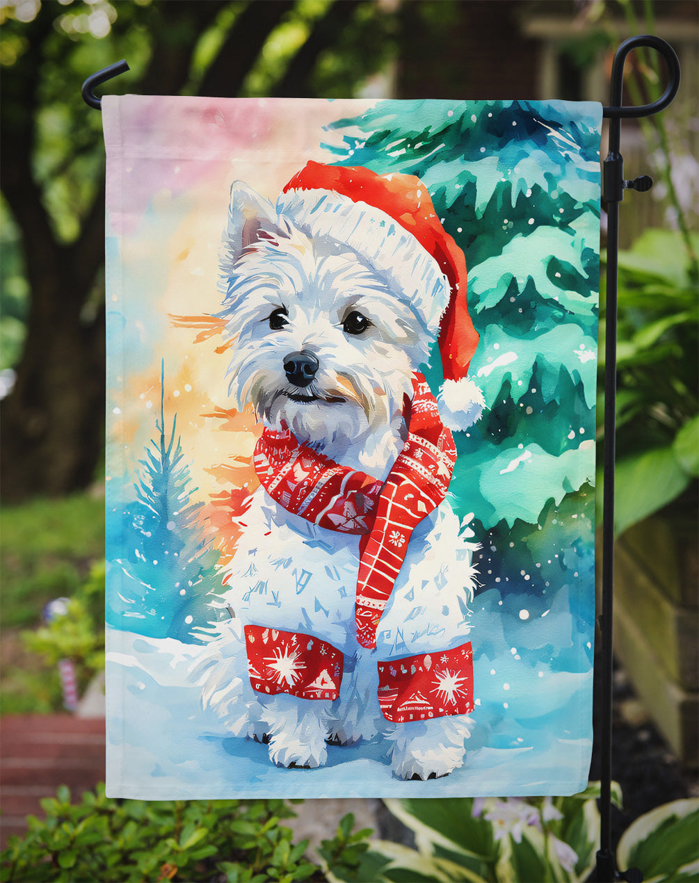 Westie Christmas Garden Flag
