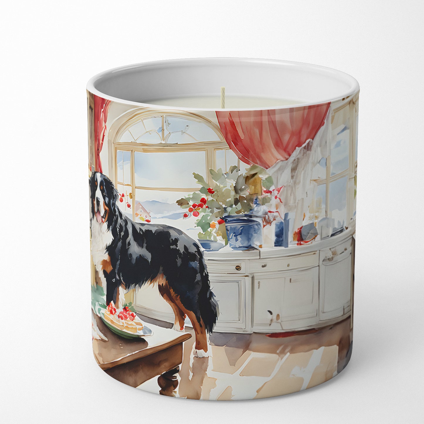 Bernese Mountain Dog Christmas Cookies Decorative Soy Candle