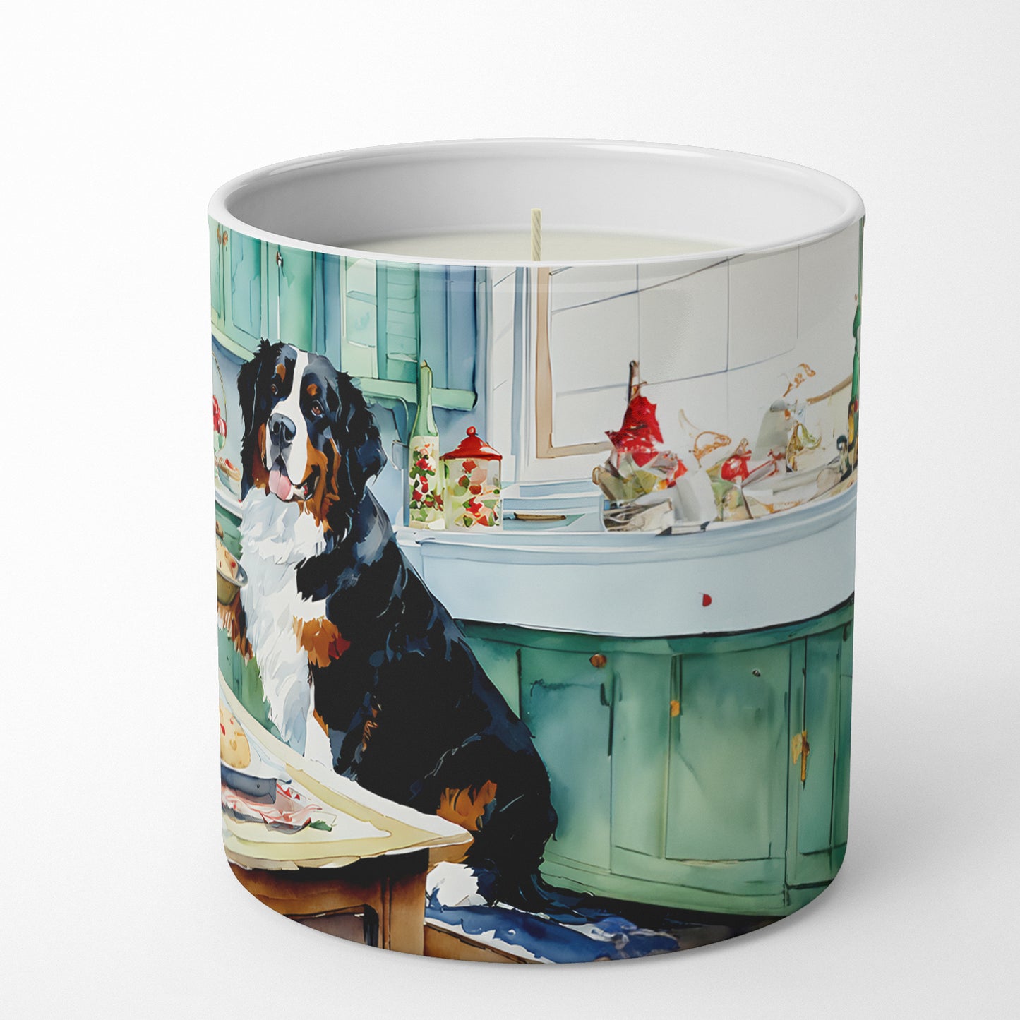 Bernese Mountain Dog Christmas Cookies Decorative Soy Candle