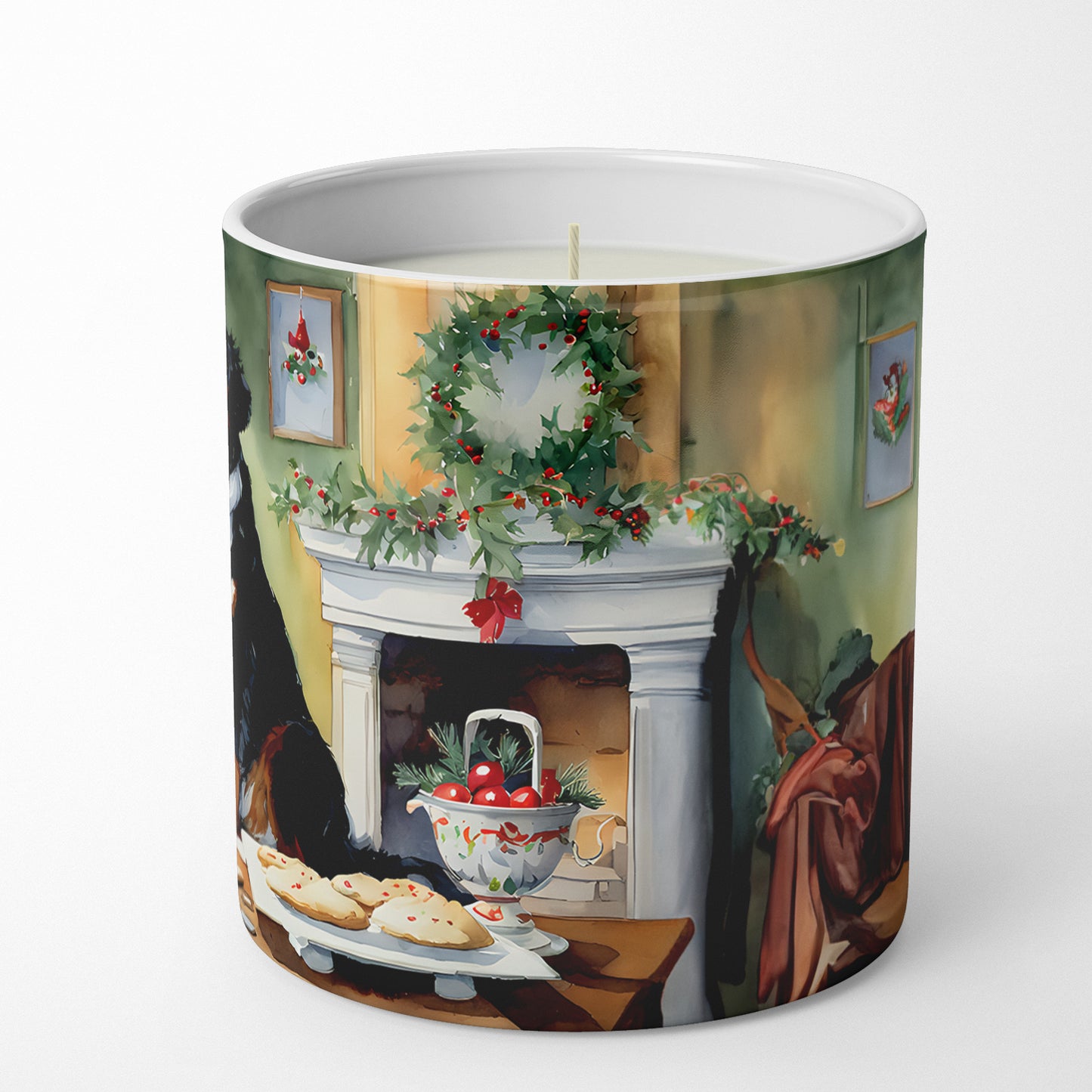 Bernese Mountain Dog Christmas Cookies Decorative Soy Candle