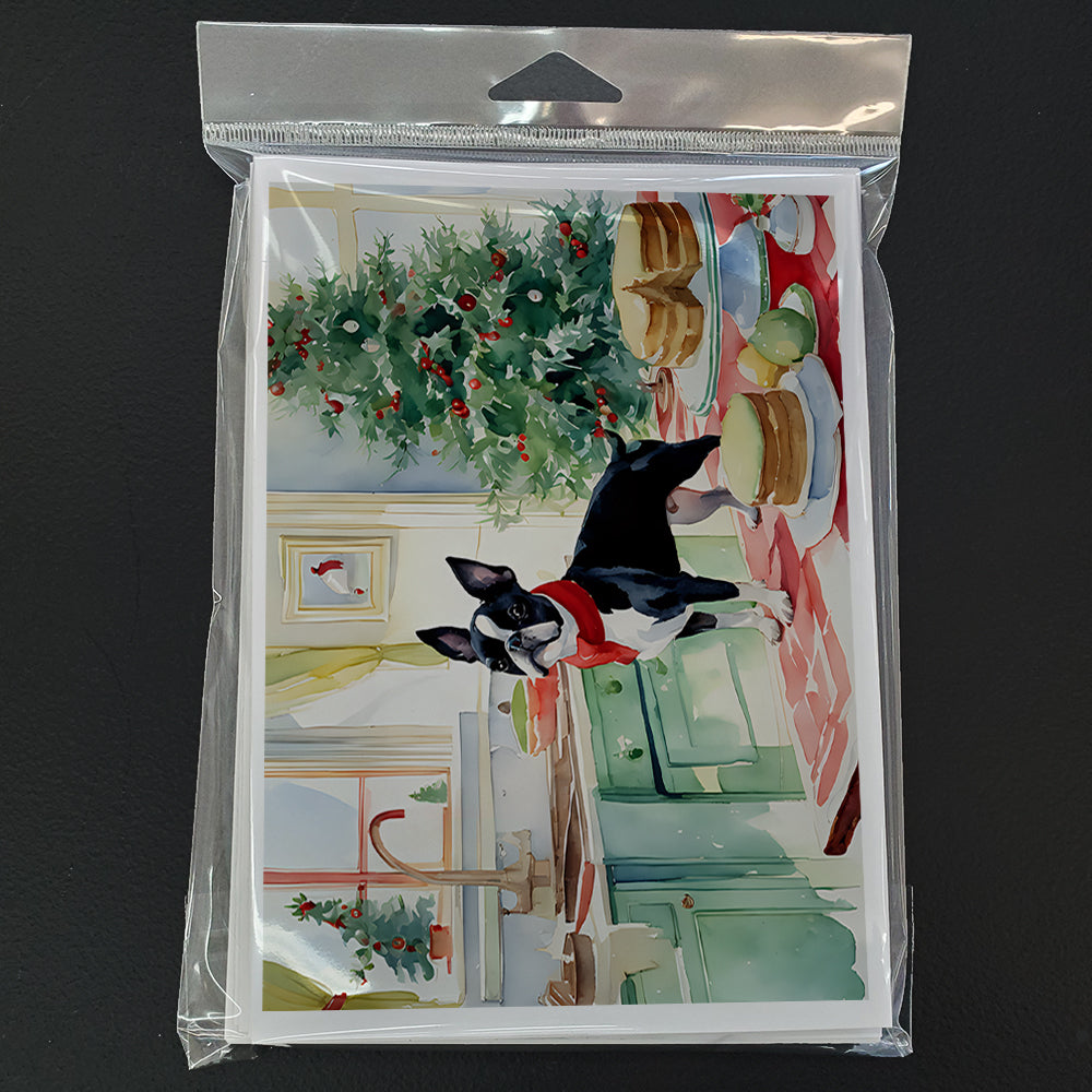 Boston Terrier Christmas Cookies Greeting Cards Pack of 8