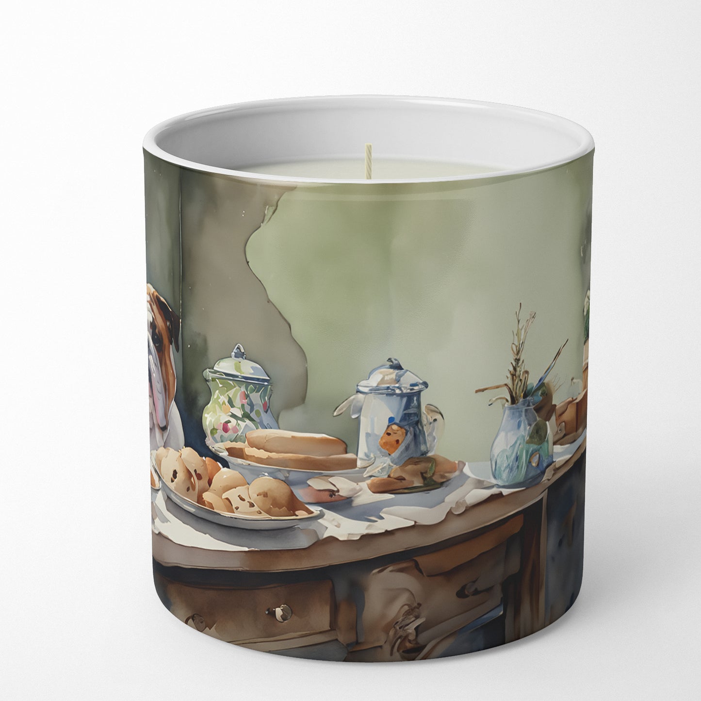 English Bulldog Christmas Cookies Decorative Soy Candle