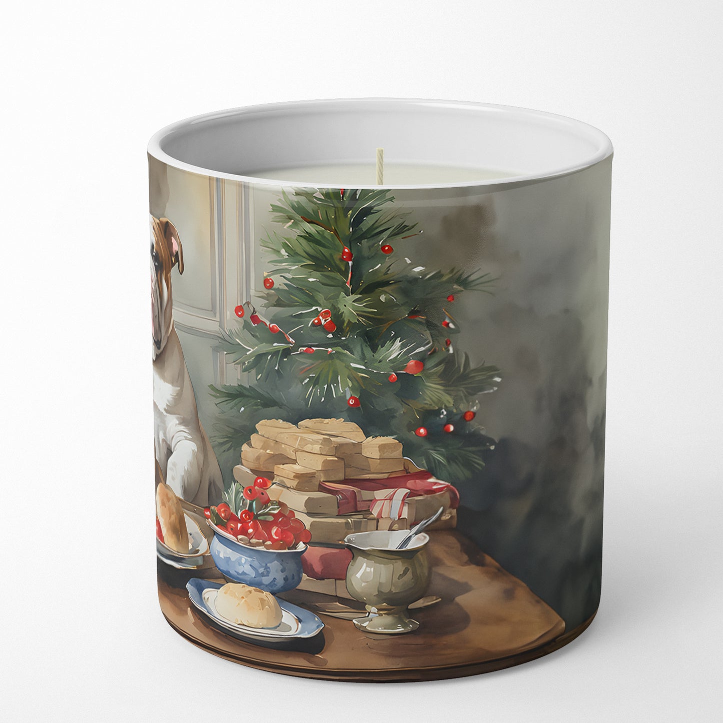English Bulldog Christmas Cookies Decorative Soy Candle