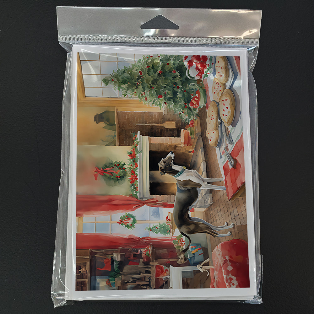 Greyhound Christmas Cookies Greeting Cards Pack of 8