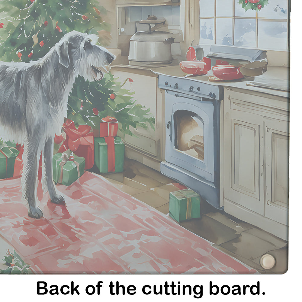 Irish Wolfhound Christmas Cookies Glass Cutting Board