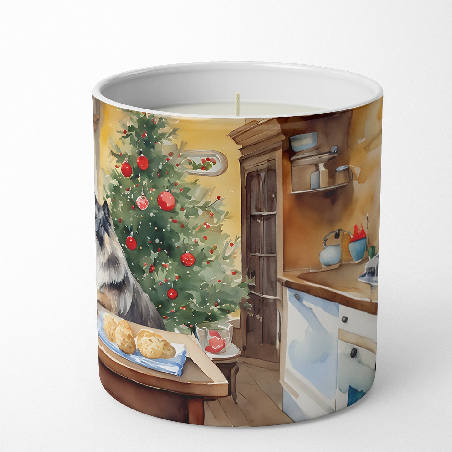 Keeshond Christmas Cookies Decorative Soy Candle