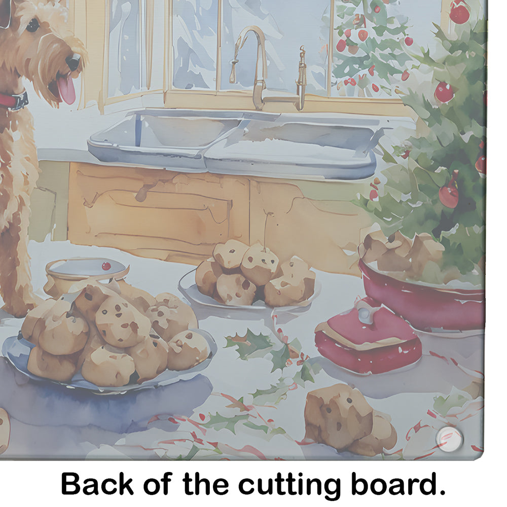 Lakeland Terrier Christmas Cookies Glass Cutting Board