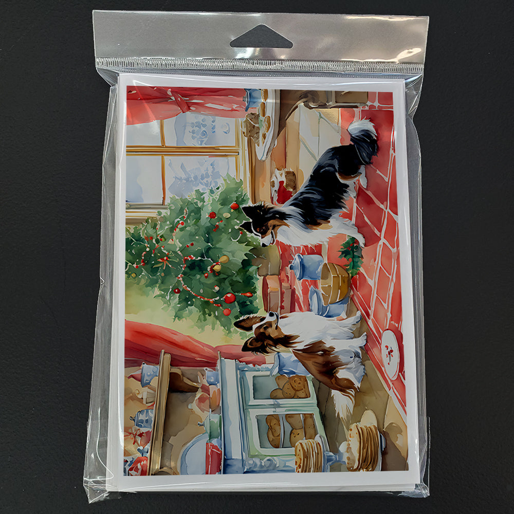 Papillon Christmas Cookies Greeting Cards Pack of 8