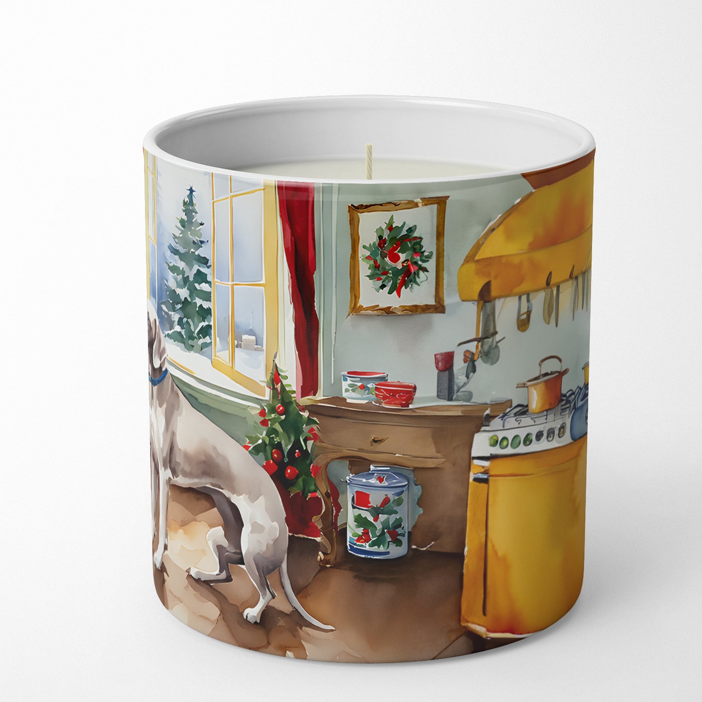 Weimaraner Christmas Cookies Decorative Soy Candle