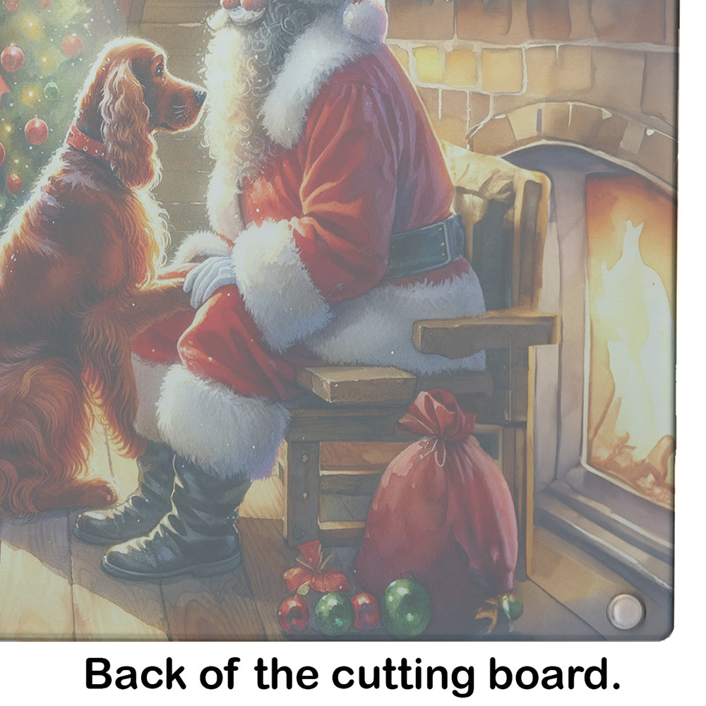 Irish Setter and Santa Claus Glass Cutting Board
