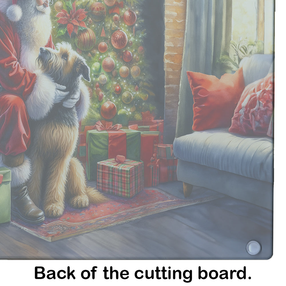 Irish Wolfhound and Santa Claus Glass Cutting Board