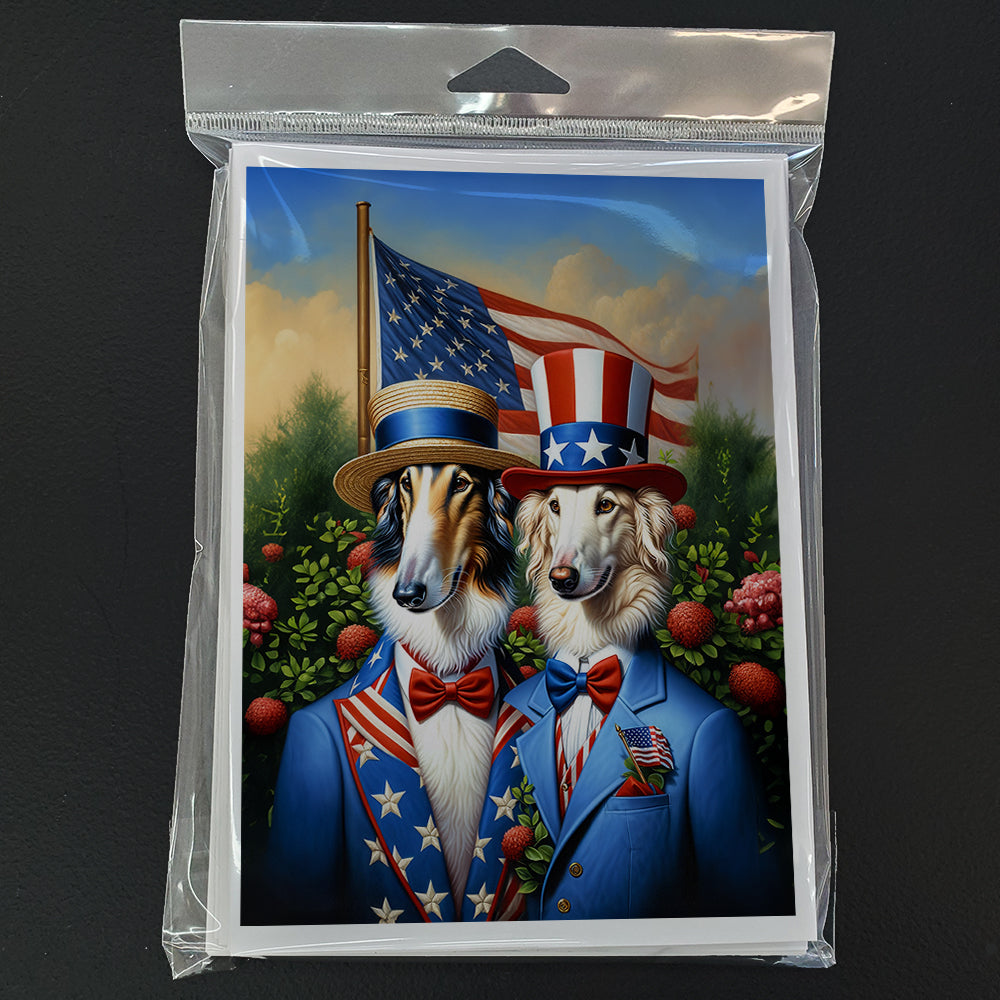 All American Borzoi Greeting Cards Pack of 8