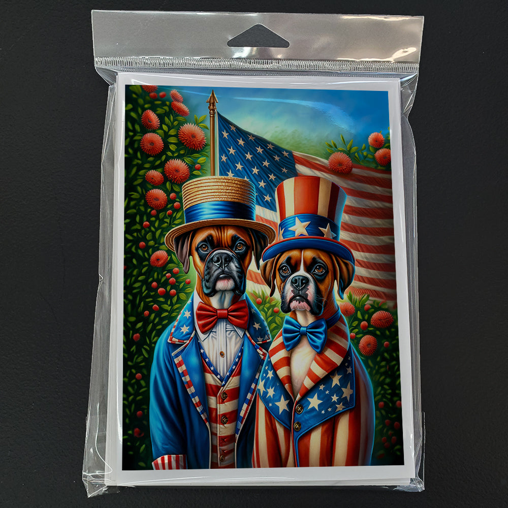 All American Boxer Greeting Cards Pack of 8