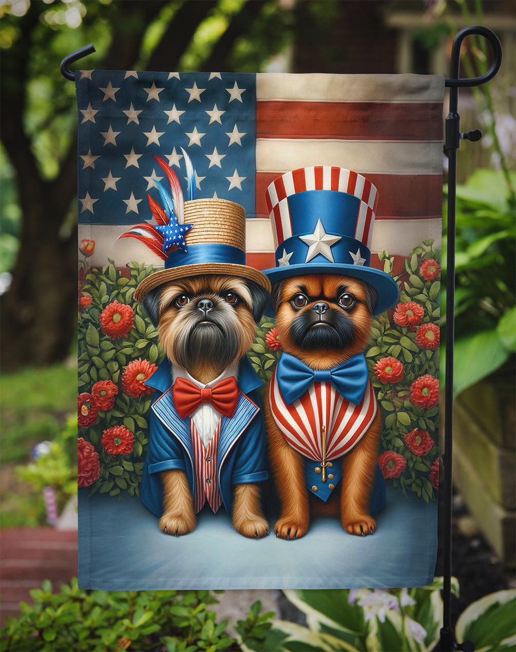 All American Brussels Griffon Garden Flag