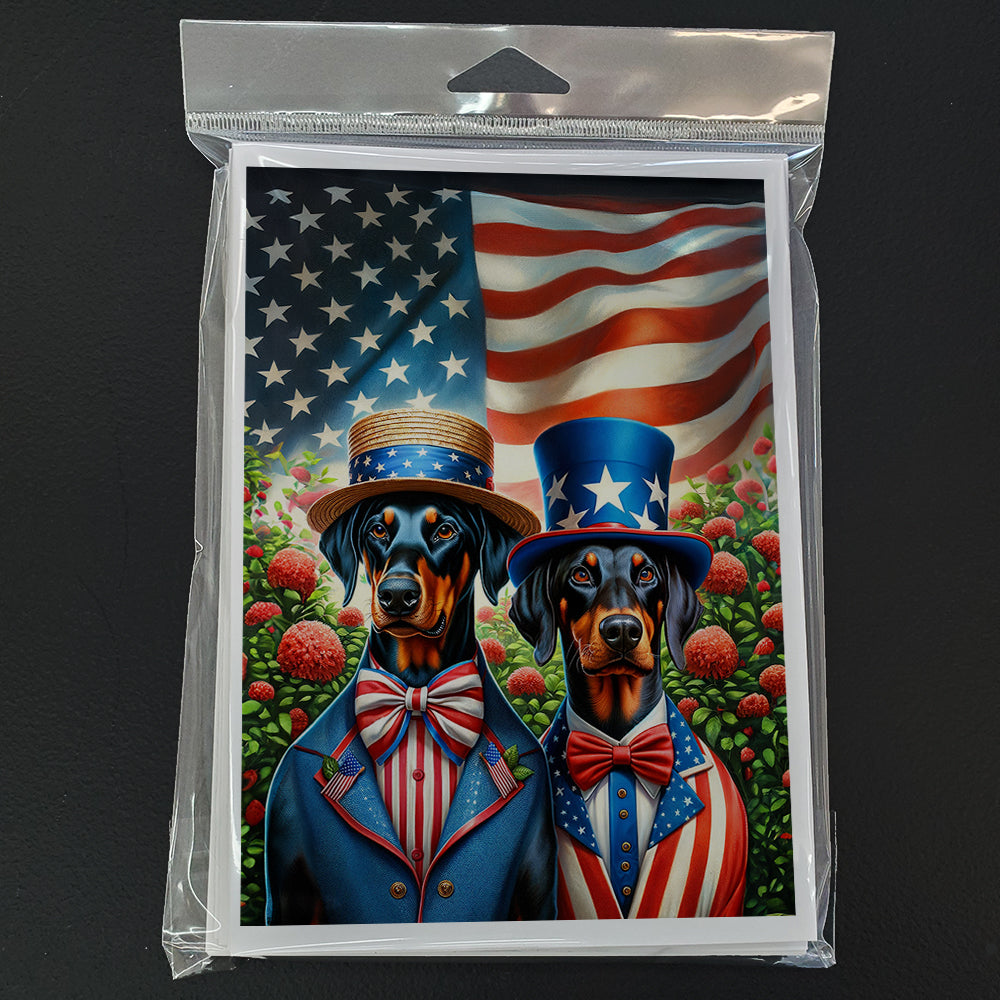 All American Doberman Pinscher Greeting Cards Pack of 8