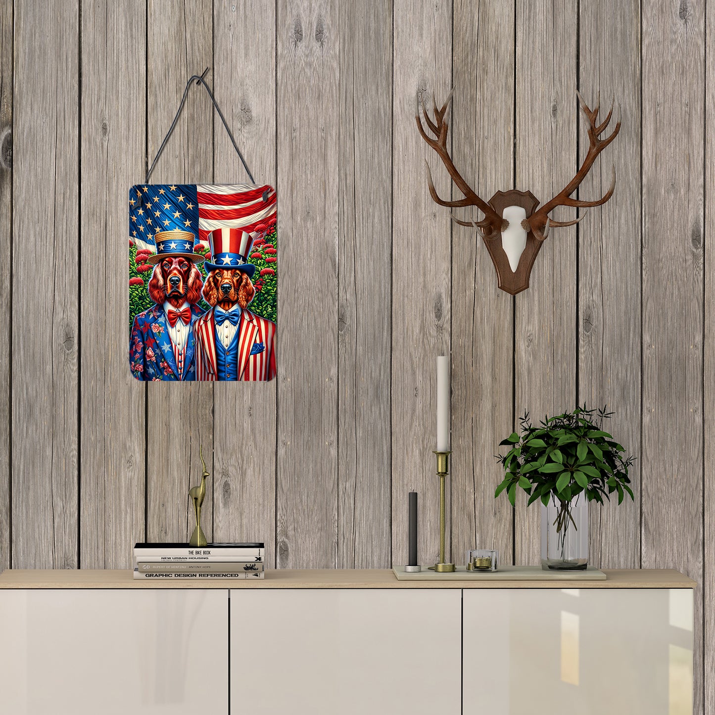 All American Irish Setter Wall or Door Hanging Prints