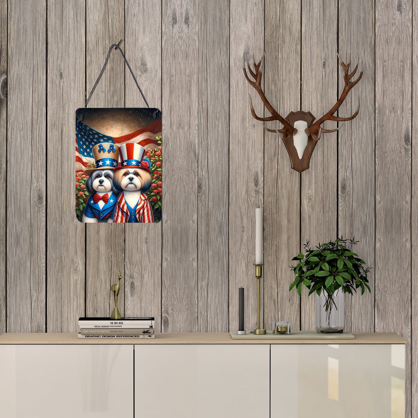 All American Lhasa Apso Wall or Door Hanging Prints