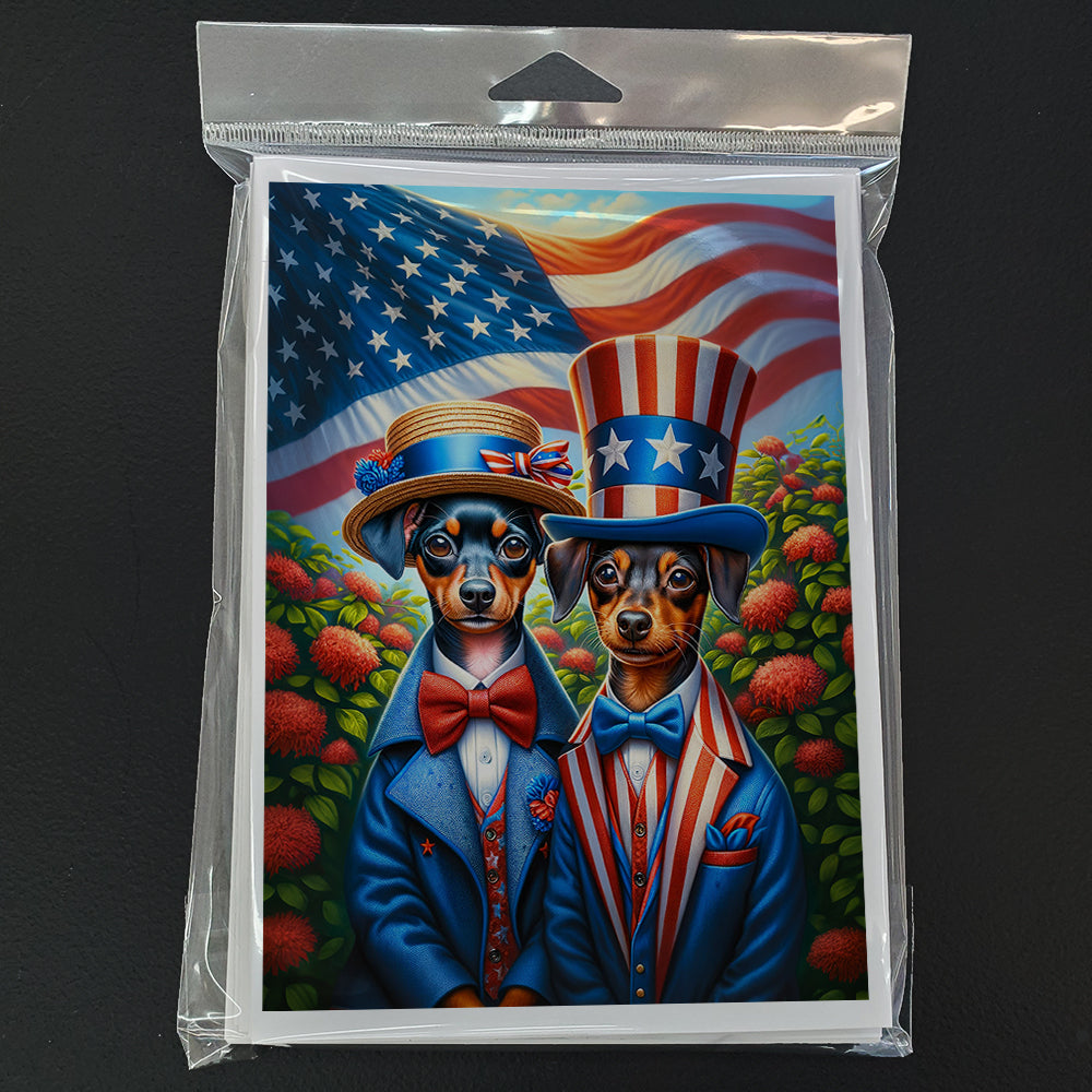 All American Miniature Pinscher Greeting Cards Pack of 8