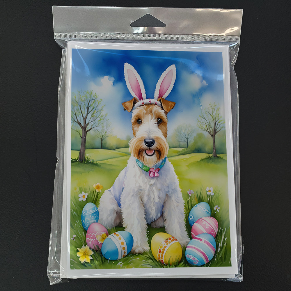 Fox Terrier Easter Egg Hunt Greeting Cards Pack of 8