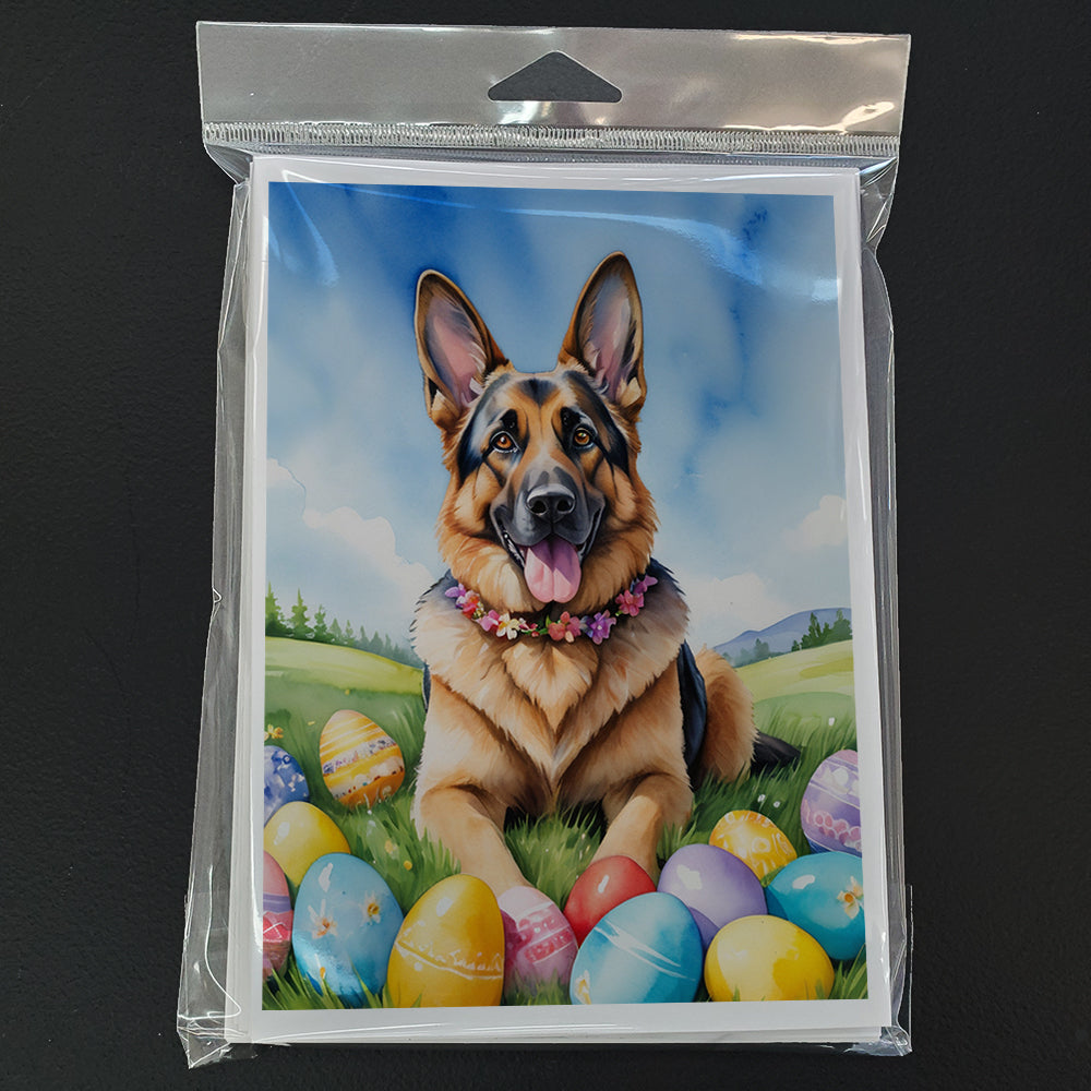 German Shepherd Easter Egg Hunt Greeting Cards Pack of 8