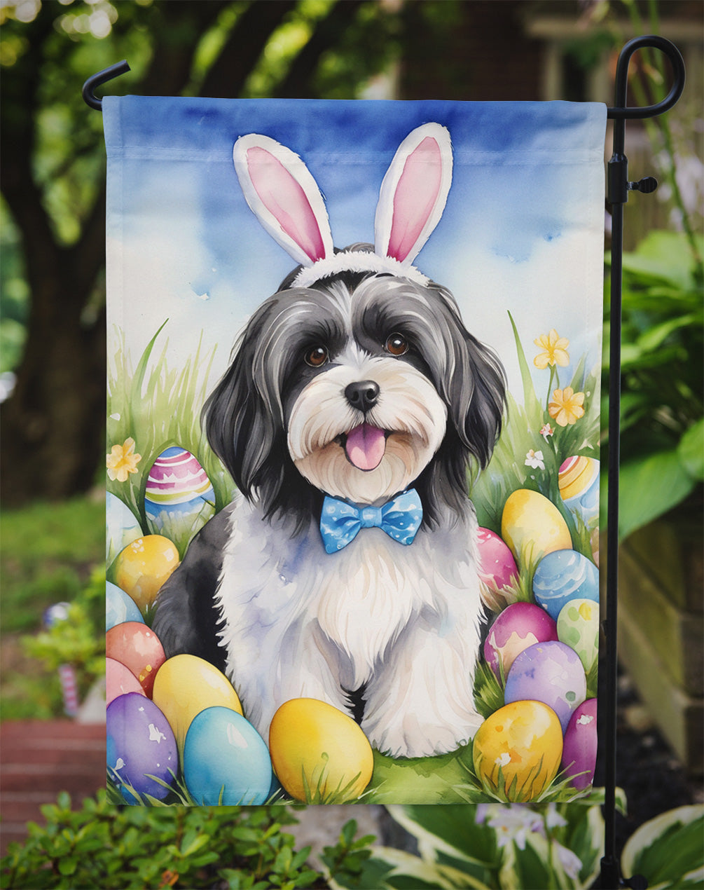 Havanese Easter Egg Hunt Garden Flag