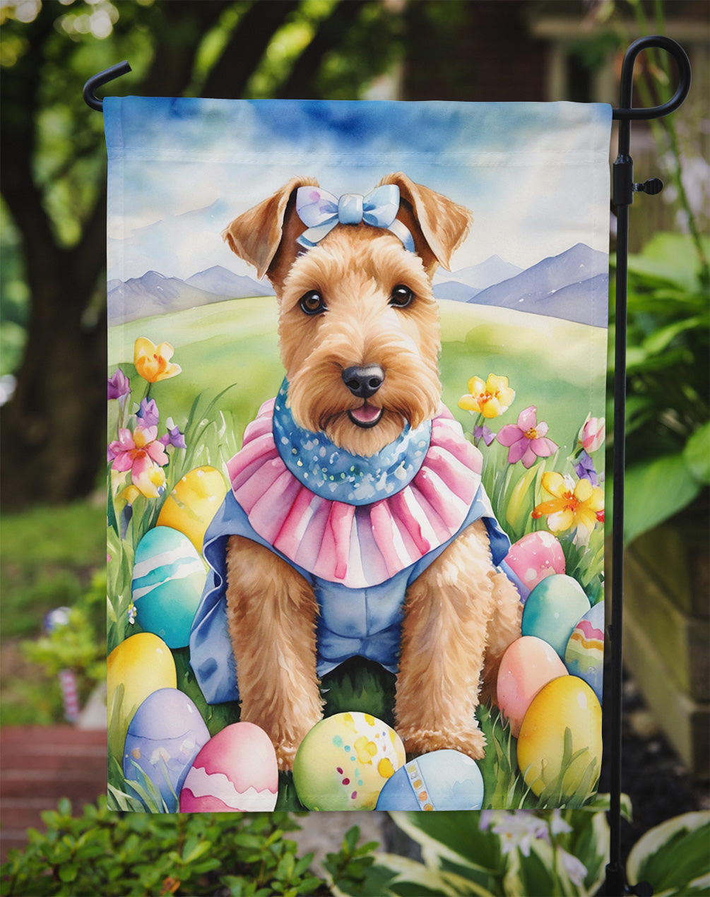Lakeland Terrier Easter Egg Hunt Garden Flag