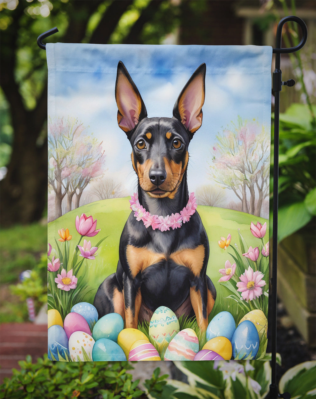 Manchester Terrier Easter Egg Hunt Garden Flag