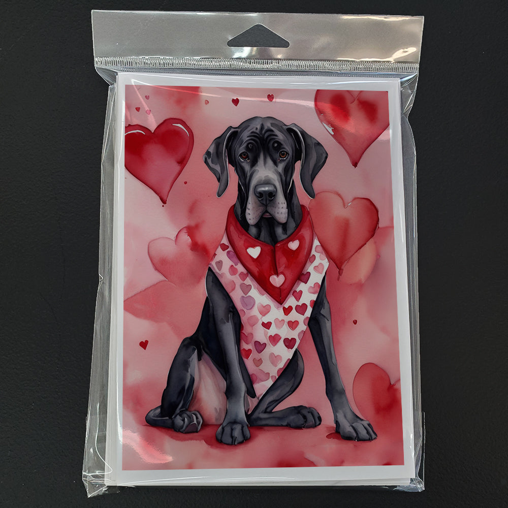 Great Dane My Valentine Greeting Cards Pack of 8