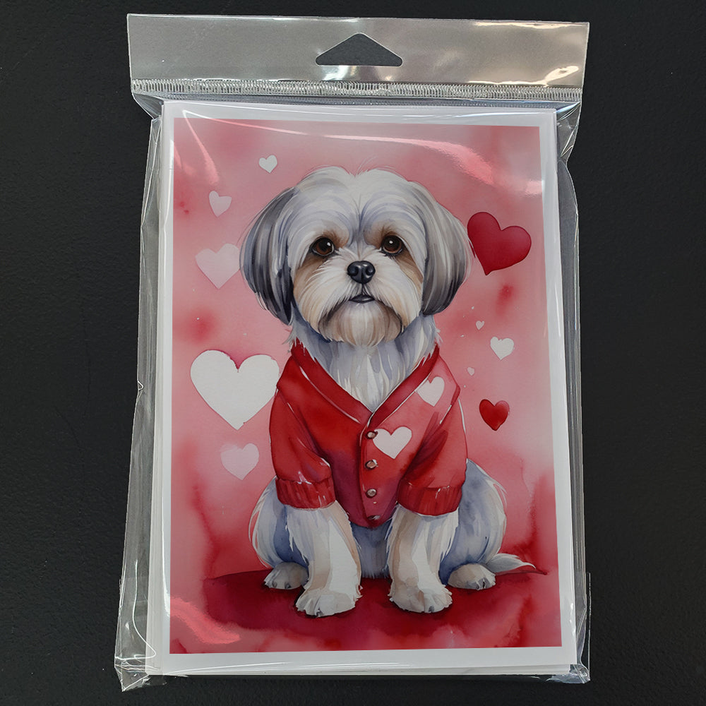 Lhasa Apso My Valentine Greeting Cards Pack of 8