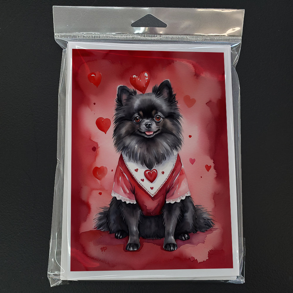 Pomeranian My Valentine Greeting Cards Pack of 8
