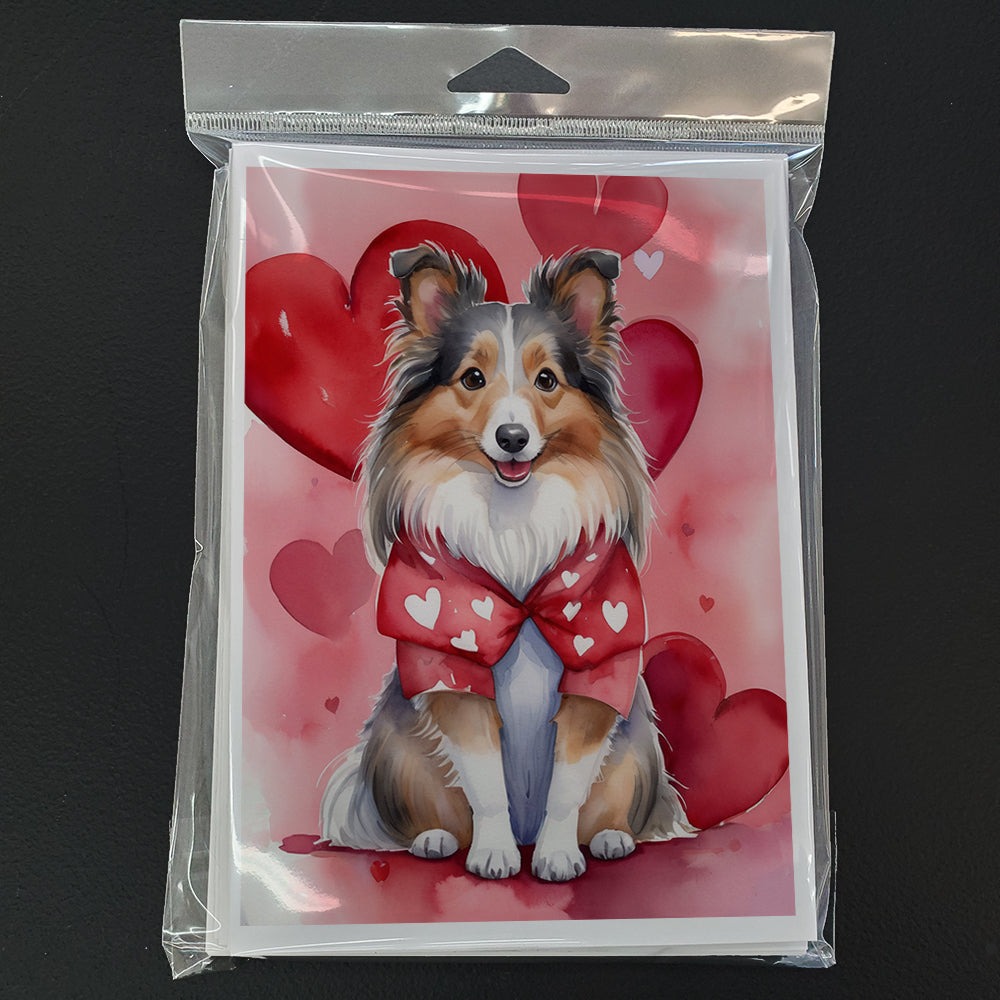 Sheltie My Valentine Greeting Cards Pack of 8