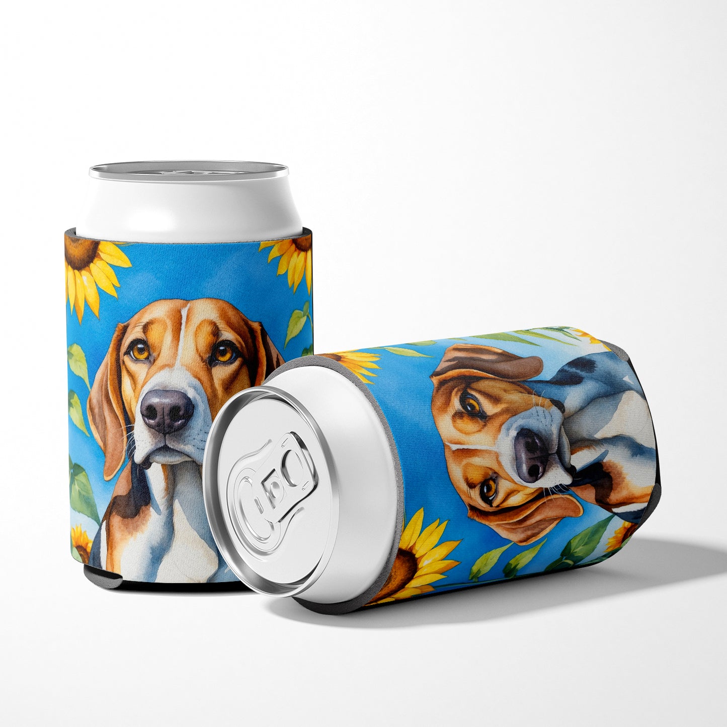 American Foxhound in Sunflowers Can or Bottle Hugger