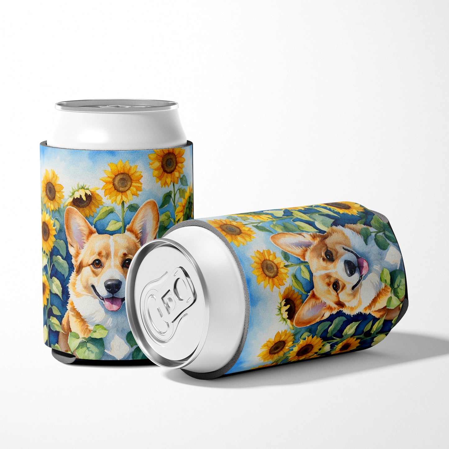 Corgi in Sunflowers Can or Bottle Hugger