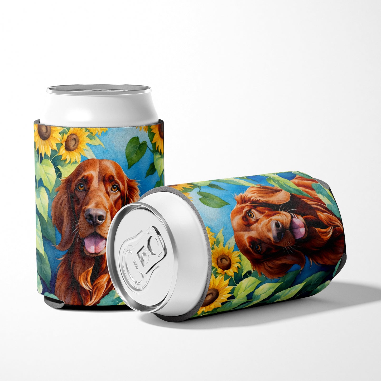 Irish Setter in Sunflowers Can or Bottle Hugger