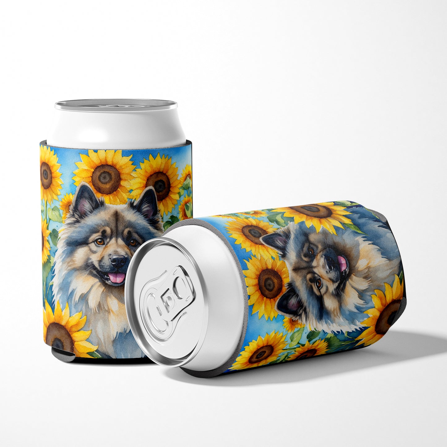 Keeshond in Sunflowers Can or Bottle Hugger