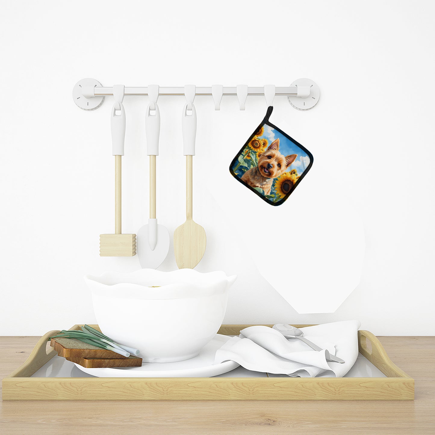 Norwich Terrier in Sunflowers Pair of Pot Holders