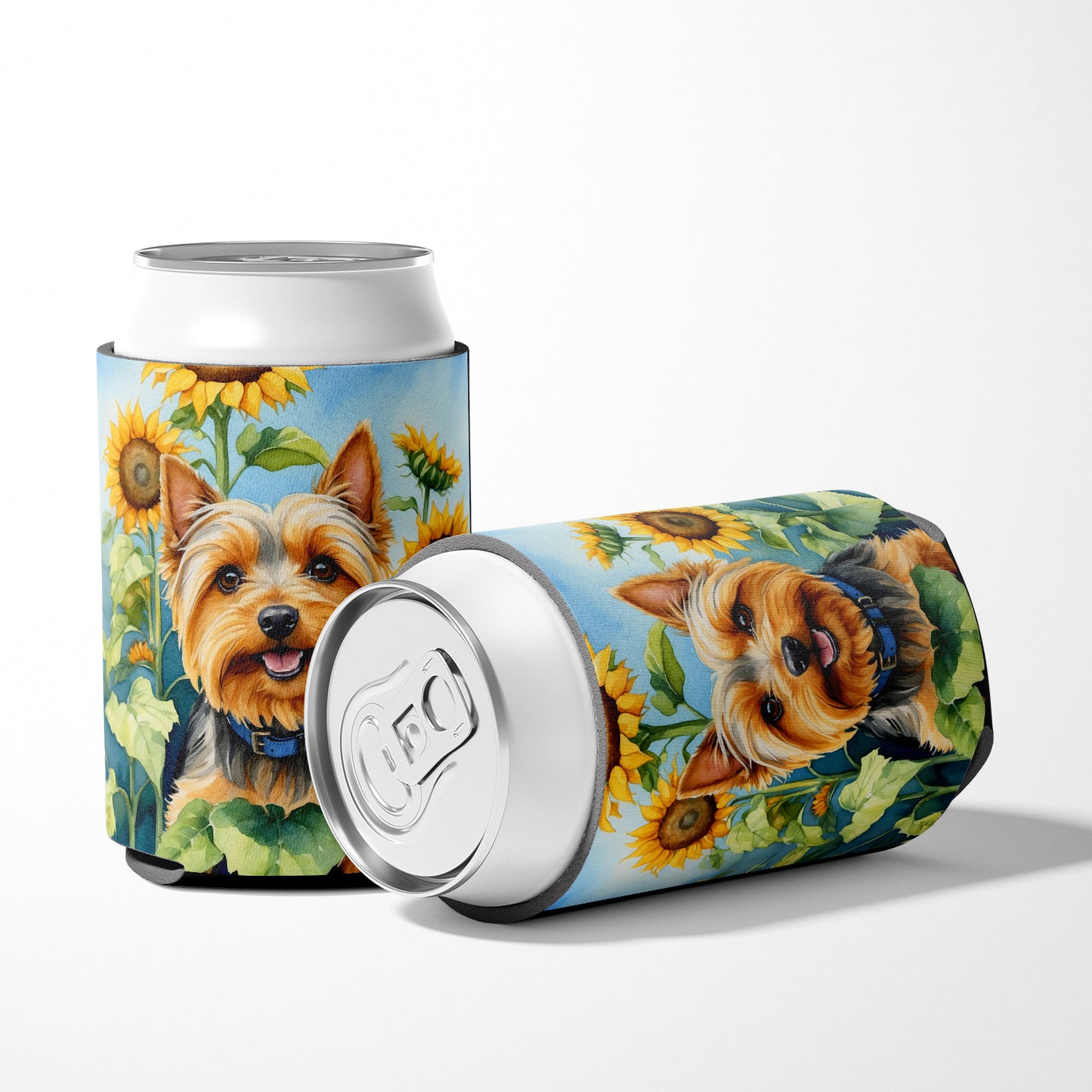 Silky Terrier in Sunflowers Can or Bottle Hugger